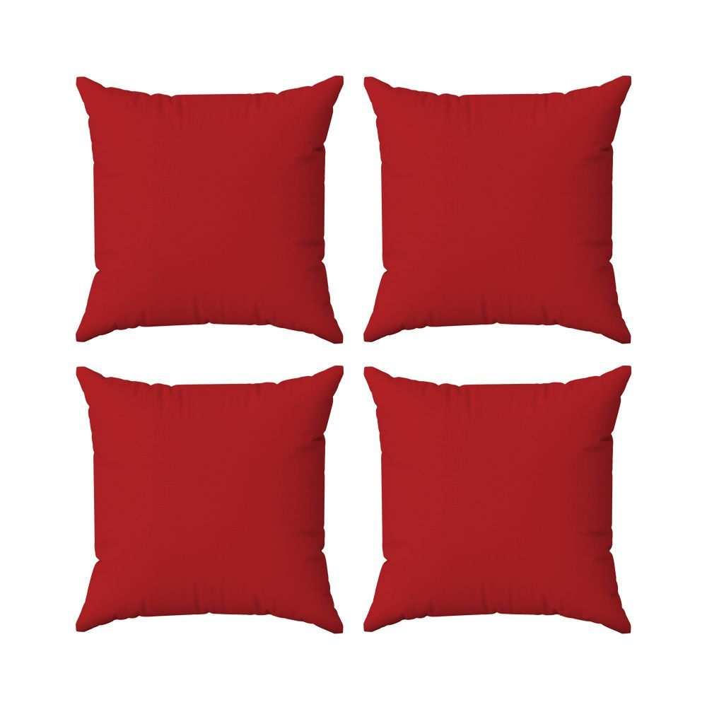 Encontraproduto.com.br - Kit Capas Almofadas Decorativas Lisas 45x45 - Id Decor Cor 10 Vermelho