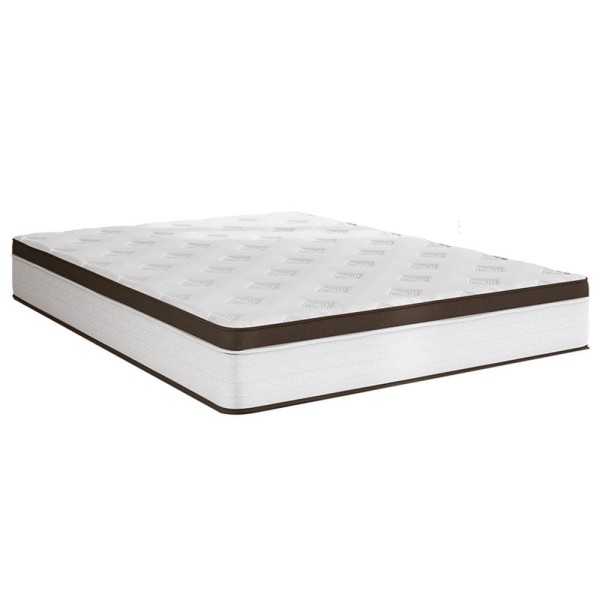 Encontraproduto.com.br - Colchão King Size Portobel Noah Ortopédico com Molas Ensacadas, EPS e Revestimento em Poliéster 30x193x203cm - Branco/Marrom
