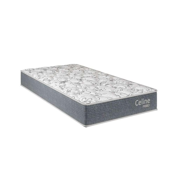 Encontraproduto.com.br - Cama Box com Colchão Solteiro Celine Molas Ensacadas (62x88x188) Cinza