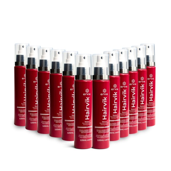 Kit Tônico Capilar Hairvik Feminino - 12 Unidades