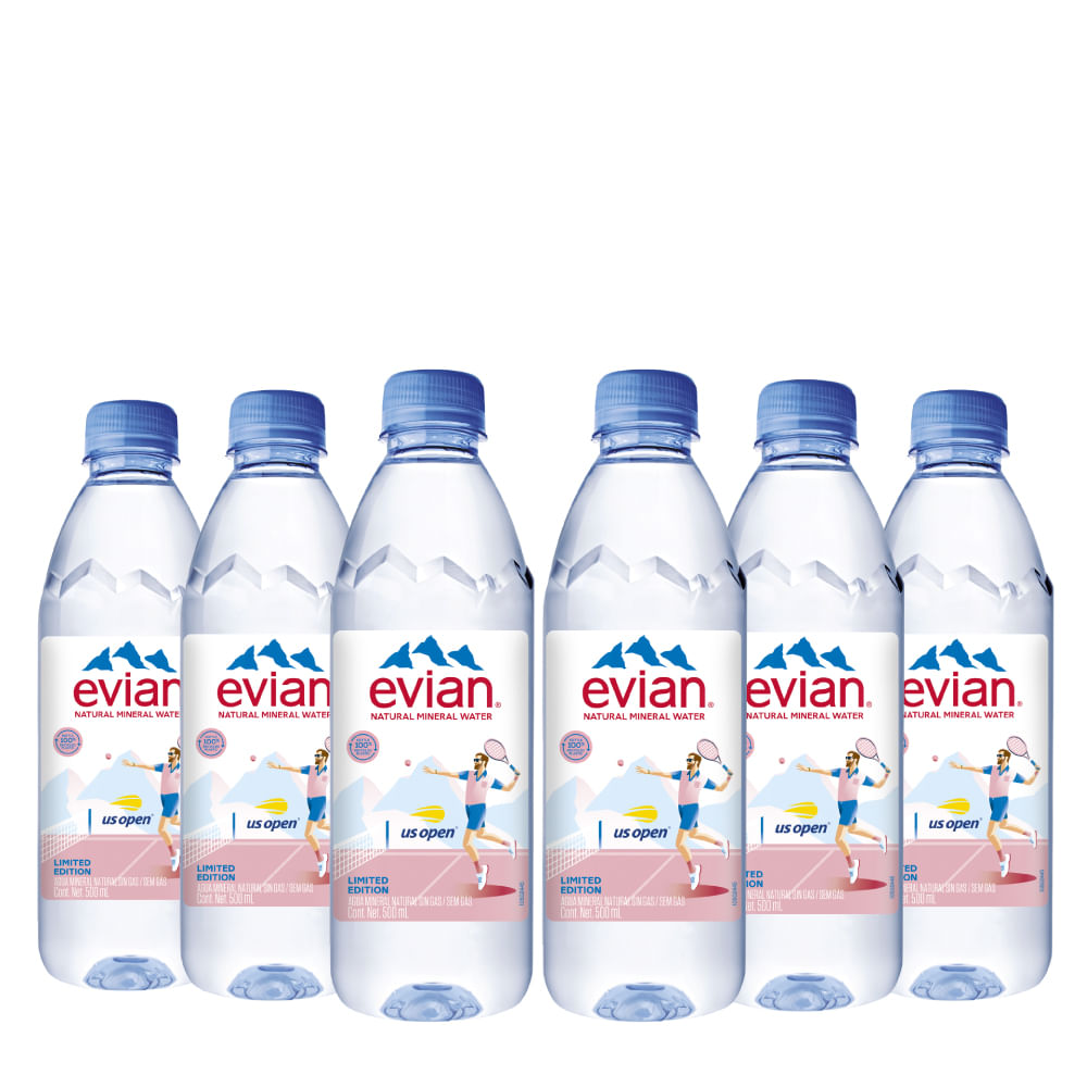 Encontraproduto.com.br - Kit Água Evian Pet Sem Gás 500ml 6 Unidades