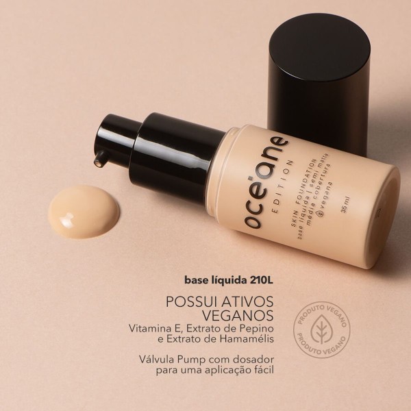 Encontraproduto.com.br - Base Líquida Clara Semi-Matte – Skin Foundation 230l Océane Edition 35ml