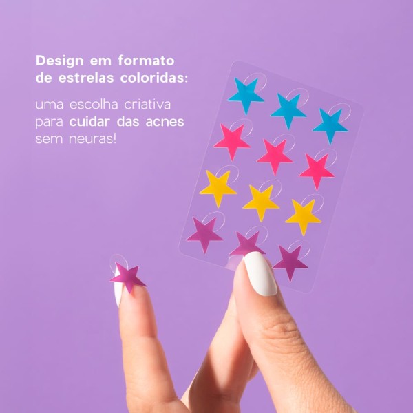 Encontraproduto.com.br - Adesivos Secativos para Espinhas com Ácido Salicílico - Star Acne Patches 4you 12un