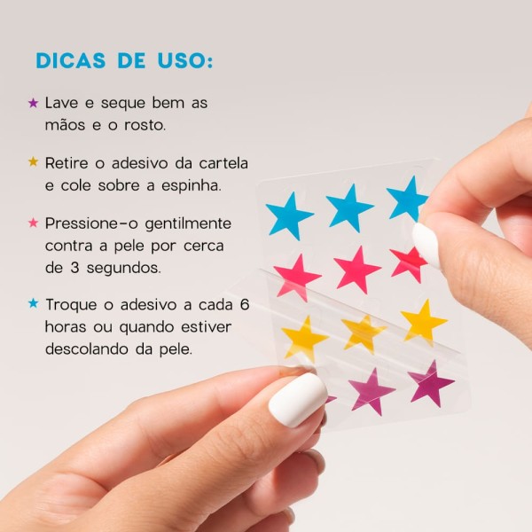 Encontraproduto.com.br - Adesivos Secativos para Espinhas com Ácido Salicílico - Star Acne Patches 4you 12un