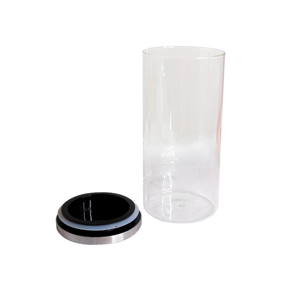Encontraproduto.com.br - Conjunto De Potes De Mantimentos Com 5 Peças De Vidro E Tampa De Inox