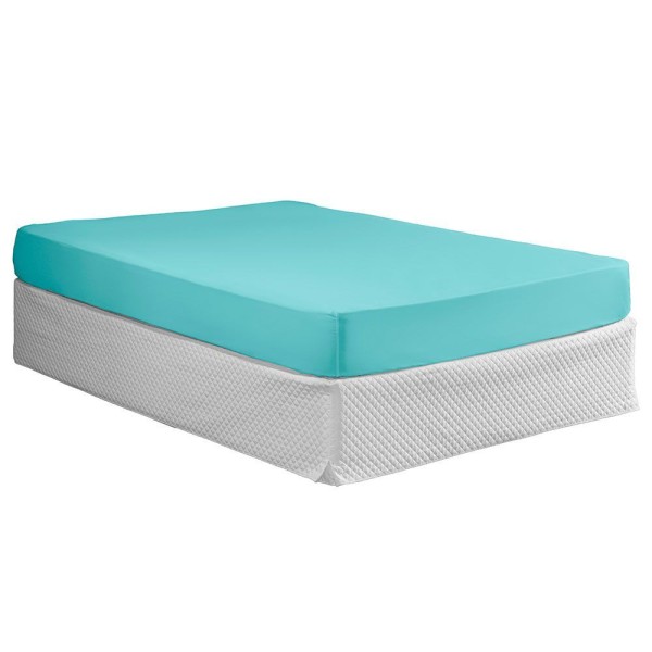Encontraproduto.com.br - Lençol Avulso Com Elástico Casal Padrão 1 Peça Paris 100% Algodão Percal 150 Fios Cor:verdetiffany
