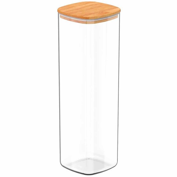 Encontraproduto.com.br - Pote Hermético C/ Tampa Bambu 950ml em Vidro Fu Xing