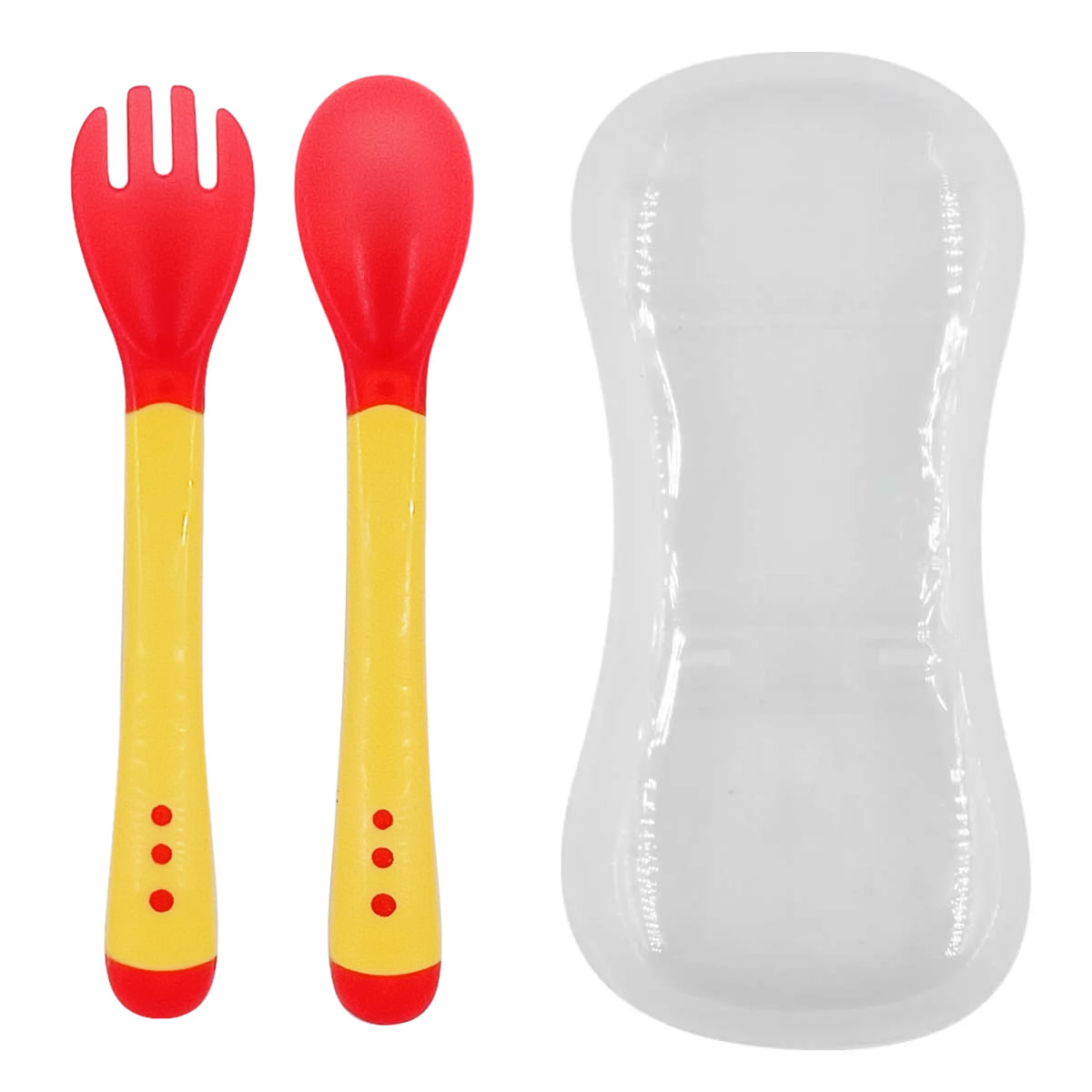 Encontraproduto.com.br - Kit Talheres Infantil 2 Peças em Plástico Fu Xing