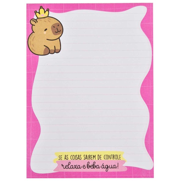 Bloco de Anotação Capivara 12,5x9,2cm em Papel Fu Xing