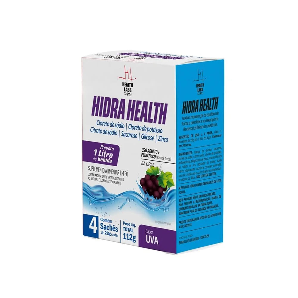 Encontraproduto.com.br - Hidra Health Uva com 4 Sachês - Health Labs