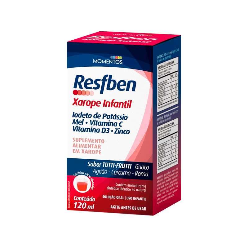 Suplemento Alimentar Resfben Xarope Infantil Sabor Tutti-Frutti 120ml + Copo Dosador