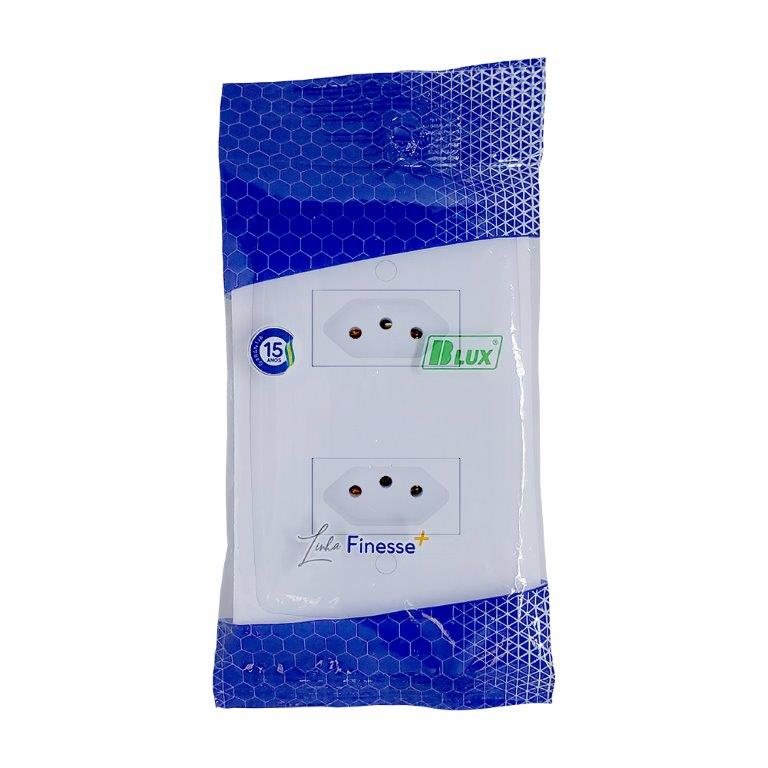 Encontraproduto.com.br - Conjunto 2 Tomadas 2P+T 20A/250V 4x2 Branco Finesse+