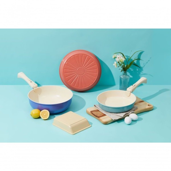 Encontraproduto.com.br - Cacarola De Aluminio, Com Cabo, Revestido De Ceramica 24cm Rasa Verde