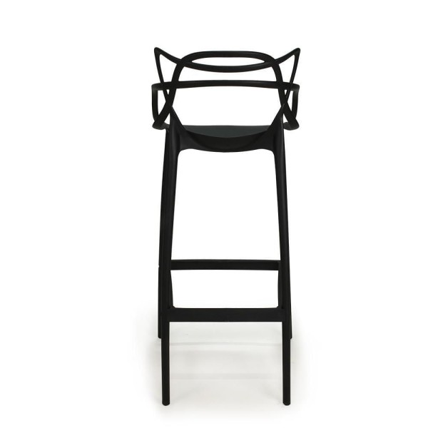 Encontraproduto.com.br - Kit 6 Banquetas Allegra Com Encosto Design Cozinha/bancada Cor Preto