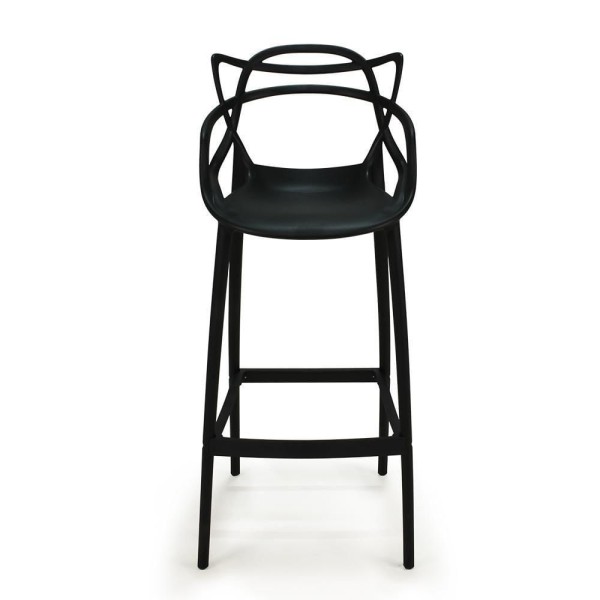 Encontraproduto.com.br - Kit 6 Banquetas Allegra Com Encosto Design Cozinha/bancada Cor Preto