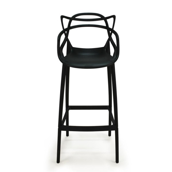 Encontraproduto.com.br - Kit 6 Banquetas Allegra Com Encosto Design Cozinha/bancada Cor Preto