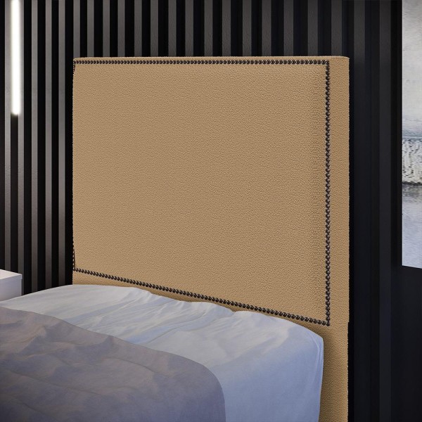 Encontraproduto.com.br - Cabeceira Cama Box Solteiro Com Tachas 100 Cm Vicenza L02 Bouclê Mostarda