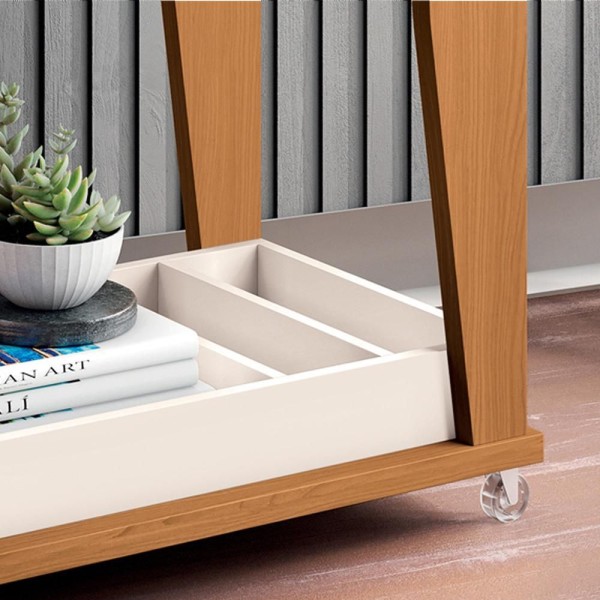 Encontraproduto.com.br - Kit 02 Carrinhos Decorativos Bar Café Multiuso B01 Belga Cinamomo Off White