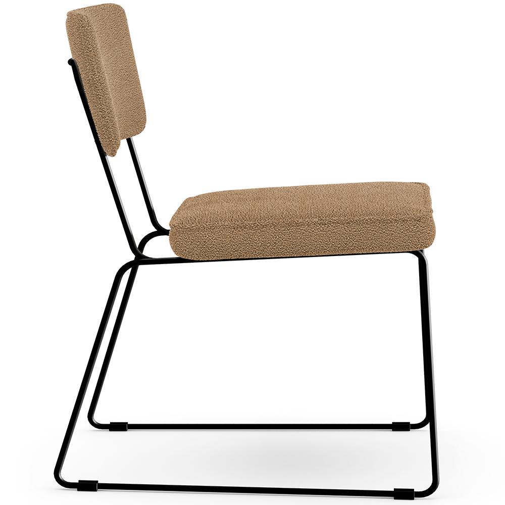 Encontraproduto.com.br - Kit 08 Cadeiras Decorativa Estofada Para Sala De Jantar Base Em Aço Allana L02 Bouclê Mostarda