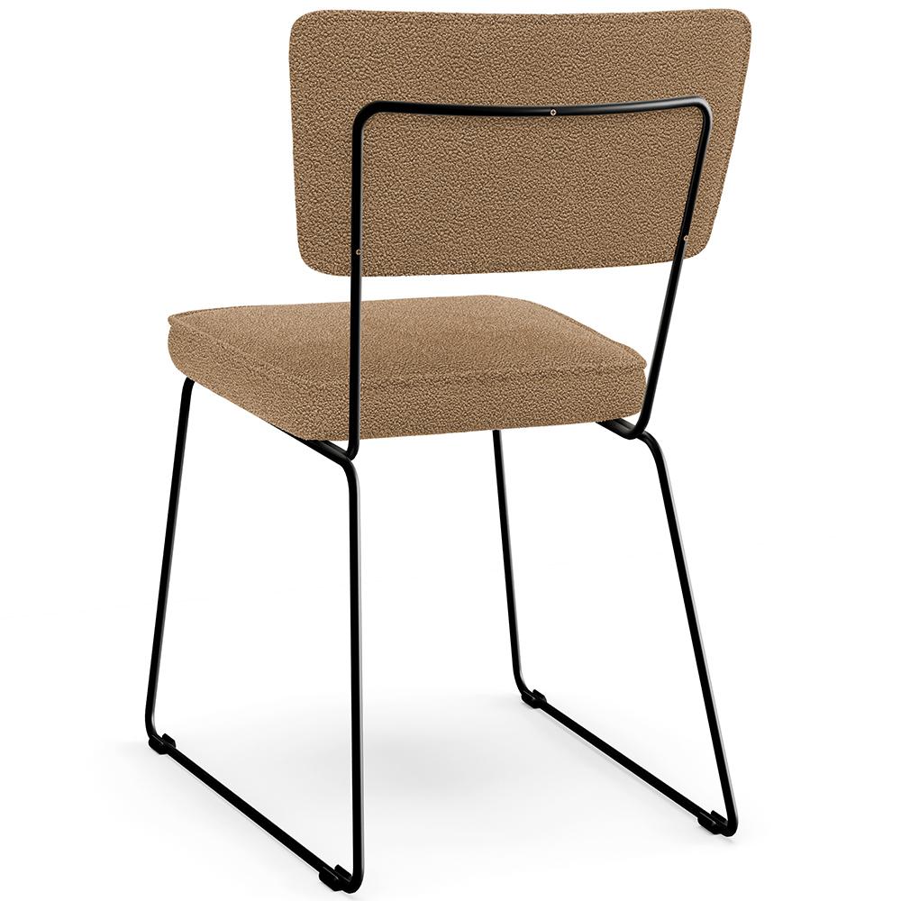 Encontraproduto.com.br - Kit 08 Cadeiras Decorativa Estofada Para Sala De Jantar Base Em Aço Allana L02 Bouclê Mostarda