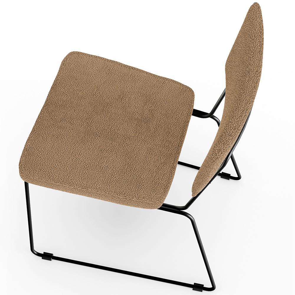 Encontraproduto.com.br - Kit 08 Cadeiras Decorativa Estofada Para Sala De Jantar Base Em Aço Allana L02 Bouclê Mostarda