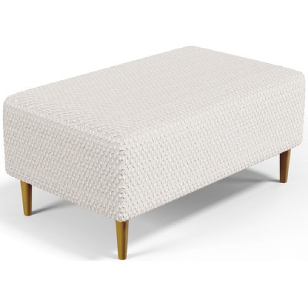 Puff Decorativo Para Sala De Estar Cléo Pés Palito 90 Cm W01 Bouclê Cru - Lyam