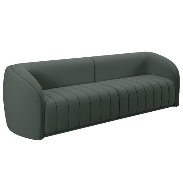 Sofá 04 Lugares Para Sala De Estar 292 cm Lazio M03 Veludo Cinza - Lyam Decor