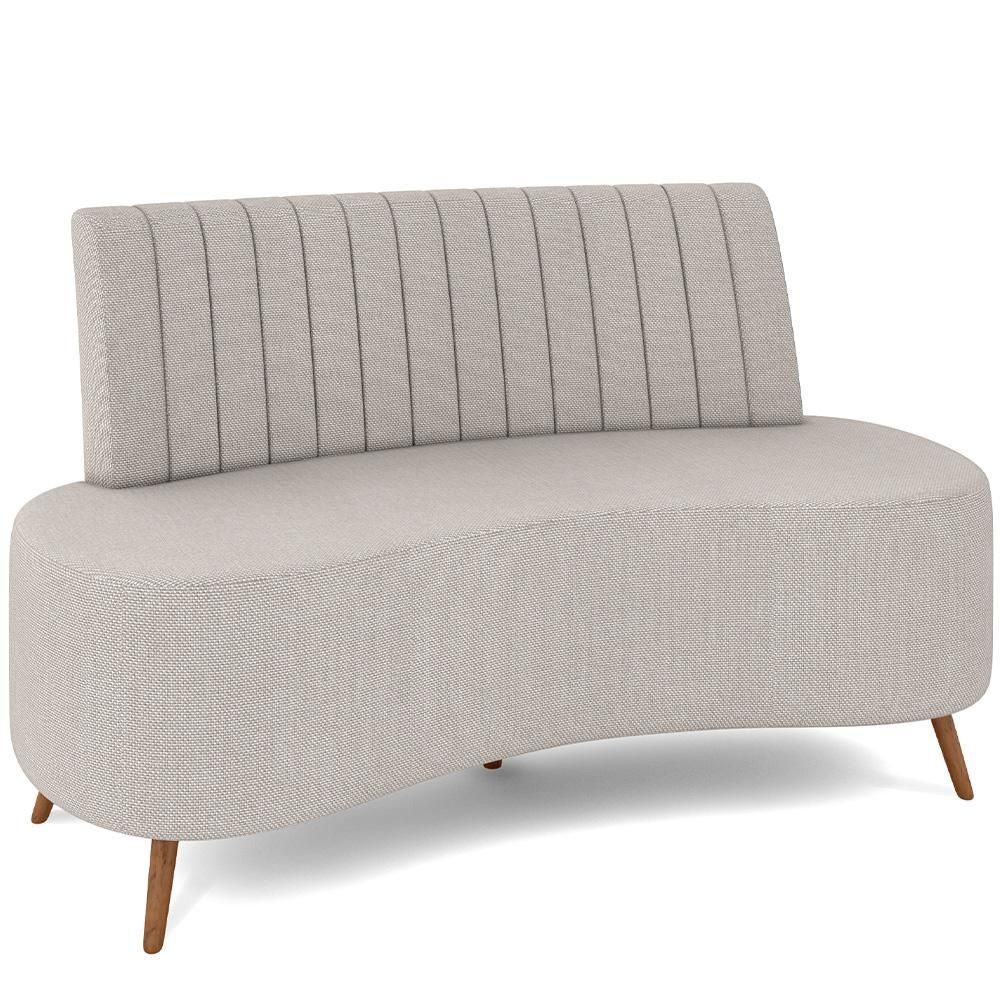 Sofá Chaise Living 2 Lugares 135cm Para Sala Cayman K01 Linho Cru
