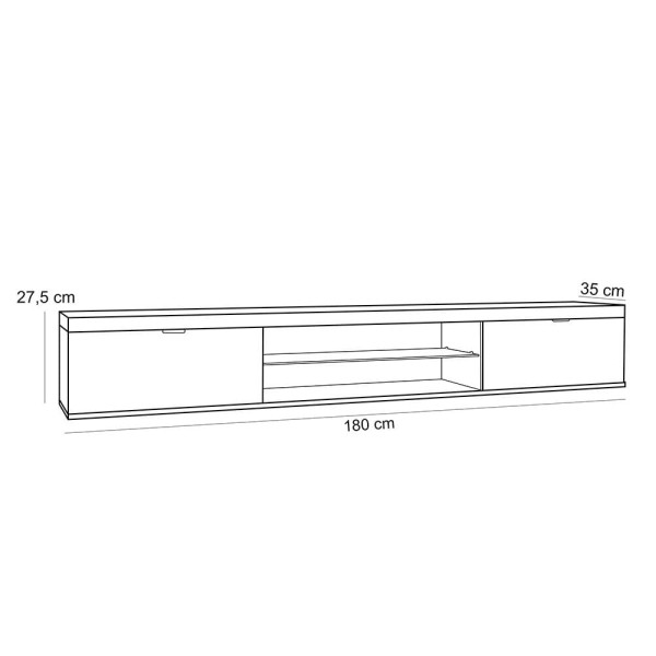 Encontraproduto.com.br - Painel Ripado TV 182cm Wise e Bancada Suspensa Orion B01 Cinamomo Off White - Lyam Decor