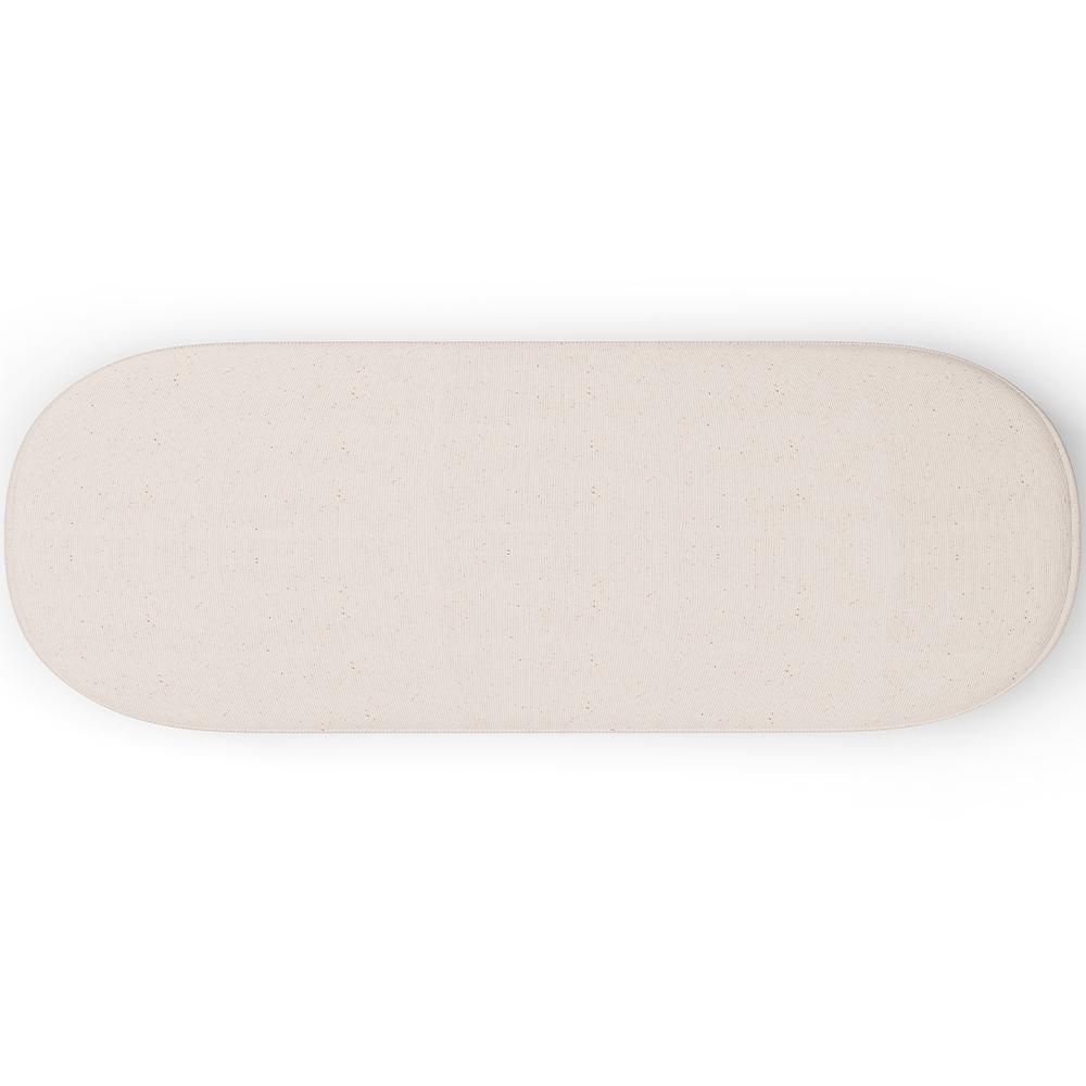 Kit 02 Puffs Decorativos Orgânico Para Living Quarto 140cm Doha W01 Linho Cru - Lyam Decor