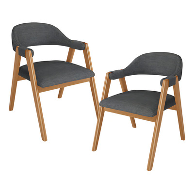 Kit 06 Cadeiras de Jantar e Estar Living Estofada Nadja L02 Linho Cru - Lyam Decor