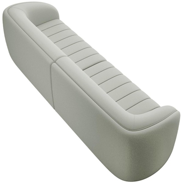 Encontraproduto.com.br - Kit Sofá 4 Lugares Para Sala 252cm com 02 Poltronas Lazio M03 Veludo Creme - Lyam Decor