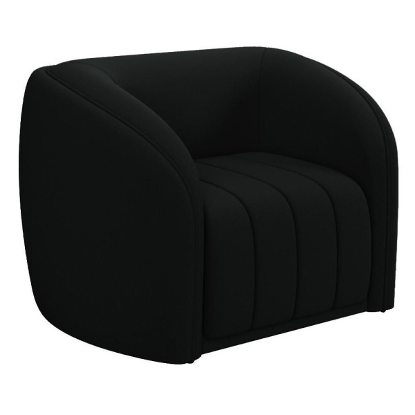 Poltrona Decorativa Para Sala De Estar Lazio M03 Veludo Preto - Lyam Decor