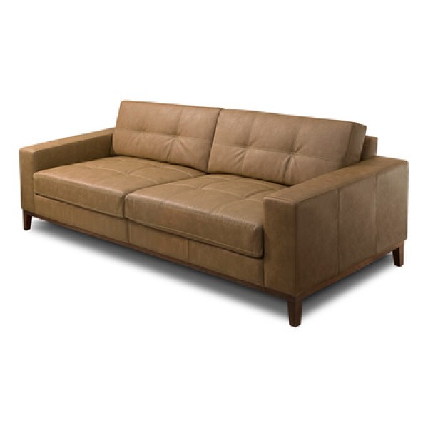 Sofá 3 Lugares Para Sala de Estar Living 210cm Cadore L06 Couro Camel - Lyam Decor