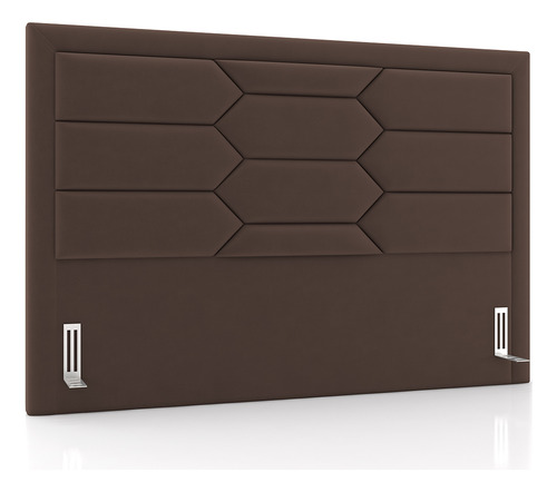 Cabeceira Cama Box Queen 160cm Estofada Nora P05 Veludo Marrom - Lyam Decor