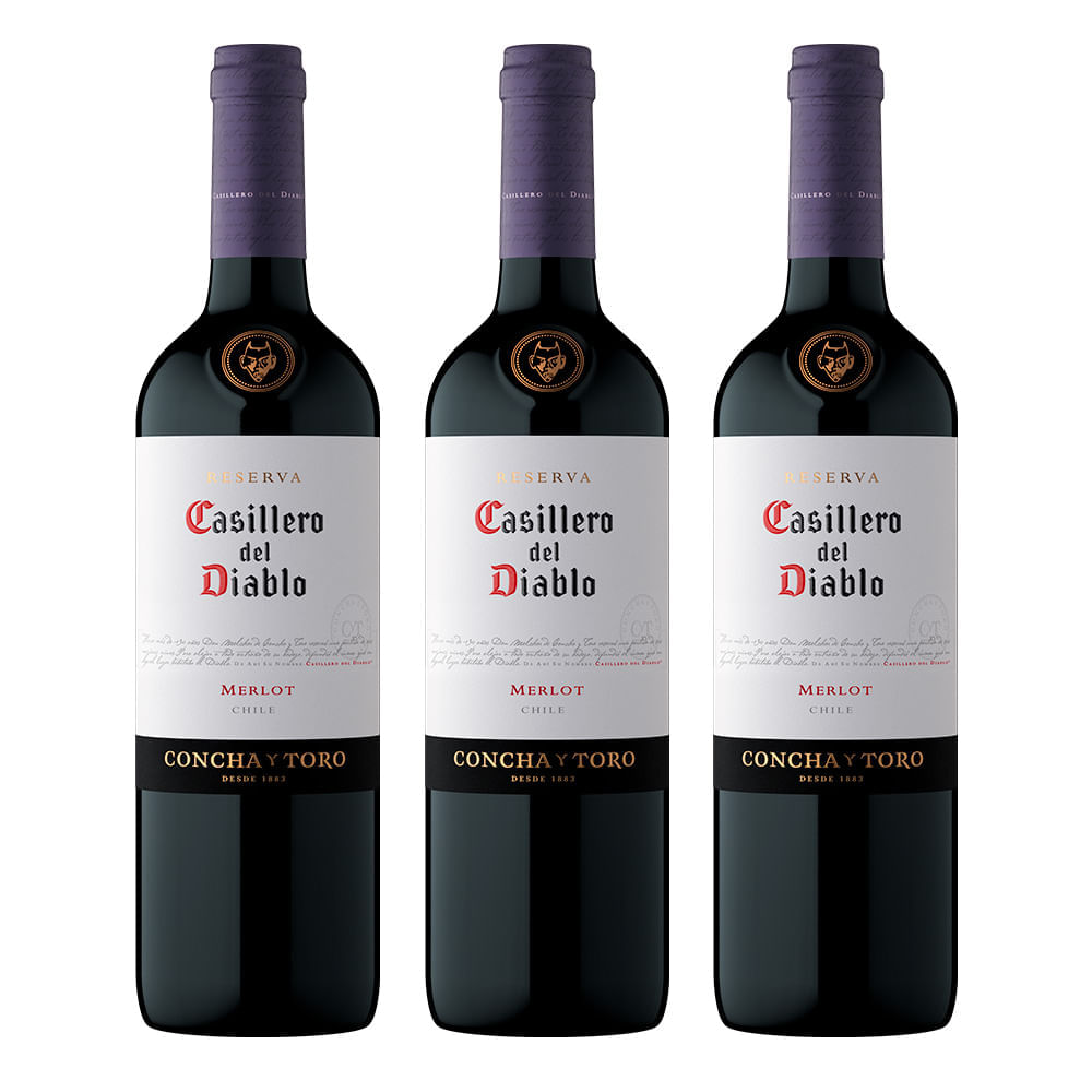 Kit Vinho Chileno Casillero Del Diablo Merlot