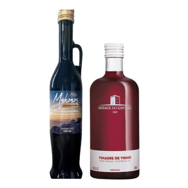 Kit Azeite Grego Mykonos  & Vinagre Português Esporão 500ml