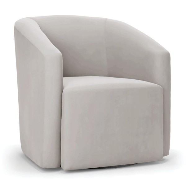 Poltrona Stella Max Veludo Base Giratória - D'rossi Cor Cinza