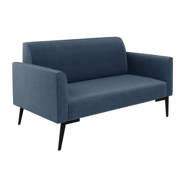 Sofá Namoradeira Pés Villach Marisa Suede D03 - D'rossi Cor Azul Marinho