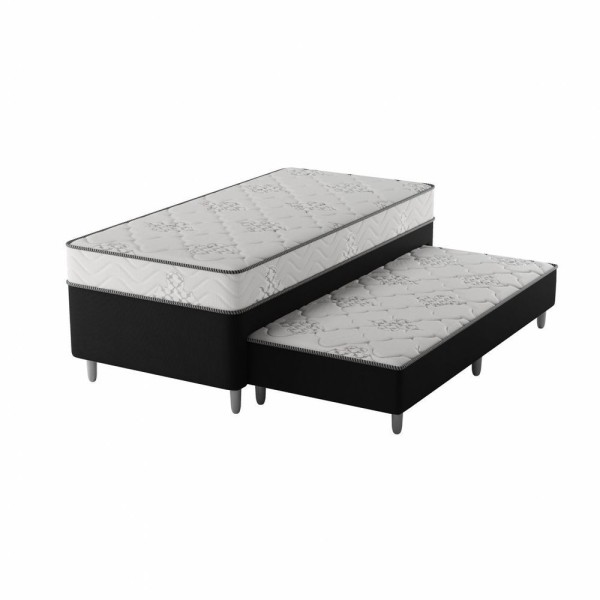 Premier Cama Box Unibox Com Cama Aux 0,88x1,88x0,63 Preto-cinza