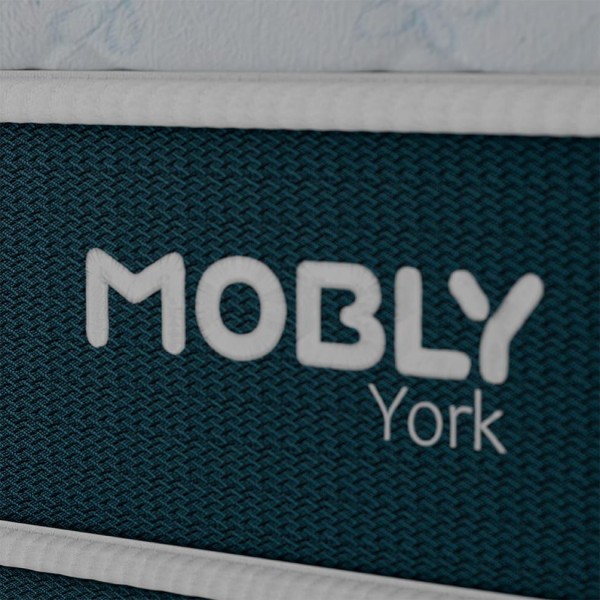 Encontraproduto.com.br - Colchão Solteiro York Molas Ensacadas (24x88x188) Azul e Branco