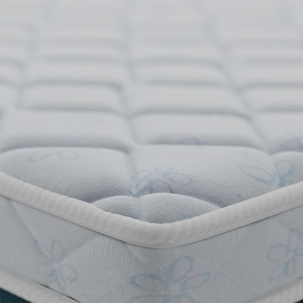 Encontraproduto.com.br - Colchão Solteiro York Molas Ensacadas (24x88x188) Azul e Branco