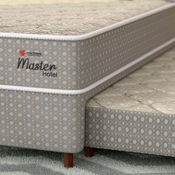 Encontraproduto.com.br - Bicama Box com Colchão Master Hotel Solteirão Molejo Superelastic (67x108x198) Bege