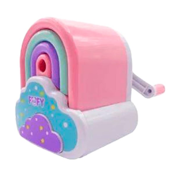 APONTADOR DE MESA ARCO-ÍRIS LÁPIS REDONDOS HEXAGONAIS - FOFY