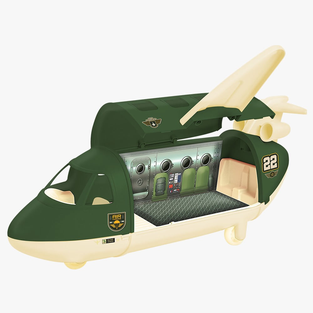 Encontraproduto.com.br - Avião de Brinquedo Samba Toys Force Militar