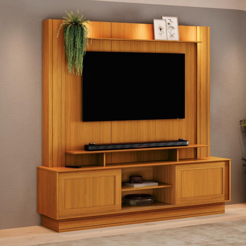 Estante Home para TV até 55 Polegadas 2 Portas de Correr Atila EDN Móveis