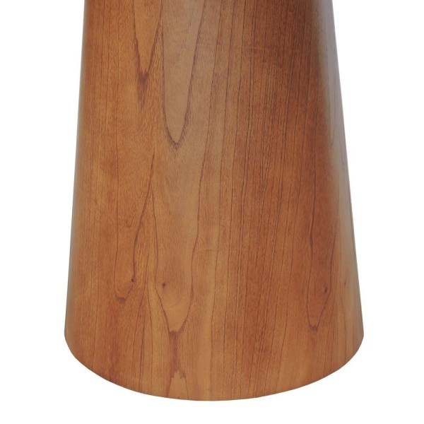 Encontraproduto.com.br - Mesa De Jantar Tampo Em Vidro Base Cone Laminado Cinamomo Amêndoa Tampo ø120 Branco-vidro Branco