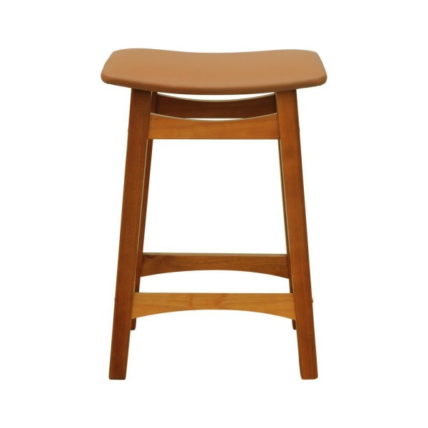 Encontraproduto.com.br - Banco Médio Confort Madeira Maciça Assento Anatômico - Amêndoa Estofado Corano Caramelo