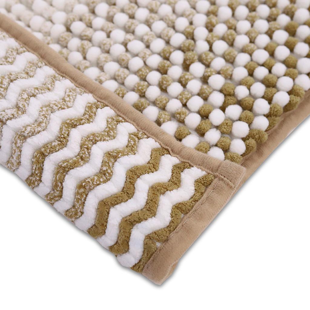Encontraproduto.com.br - Tapete Para Banheiro 50x100cm Shaggy Degradê Kaki 05002635KAKUNI Niazitex