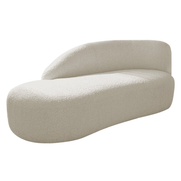 Divã Recamier Curvo Luna 140cm Lado Esquerdo Bouclé - ADJ Decor